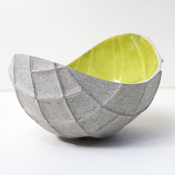 ceramic bowl with light green internal glaze by ceramicist Michele Bianco