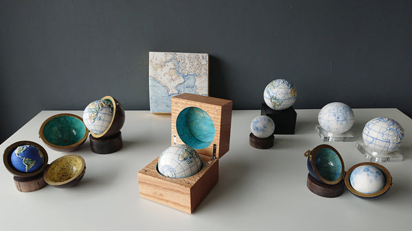 The Little Globe Company - selection of small and minature globes, some in cases