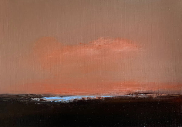 sunset painting of the Cornwall coast by artist Nicola Mosley