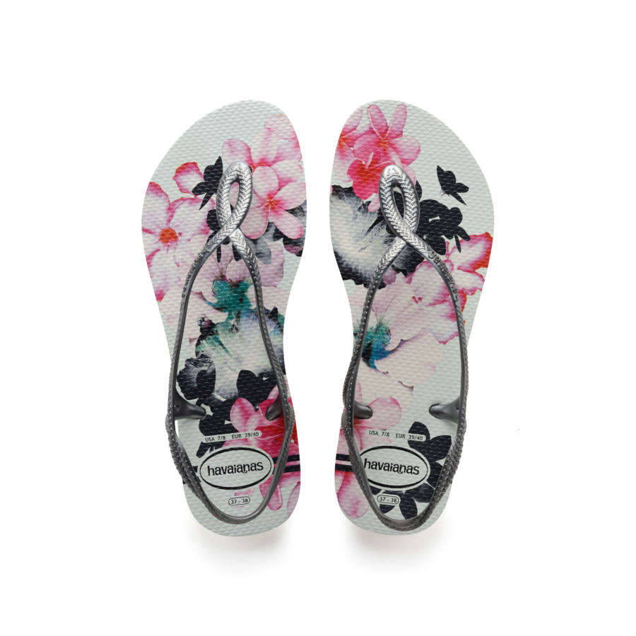 Havaianas Luna flip-flop szandál, fehér virágos/szürke - MYBRANDS.HU