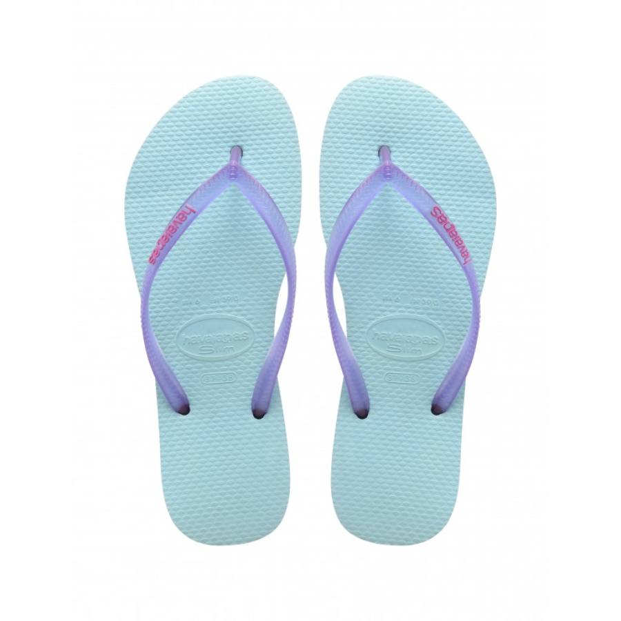 Havaianas Slim Logo pop-up flip-flop papucs, világoskék - MYBRANDS.HU