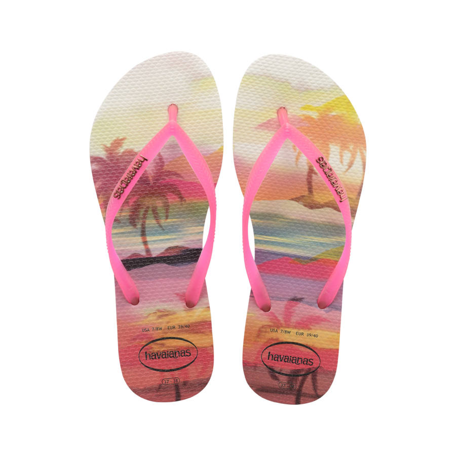 Havaianas Slim Paisage flip-flop papucs, rózsaszín/bézs - MYBRANDS.HU