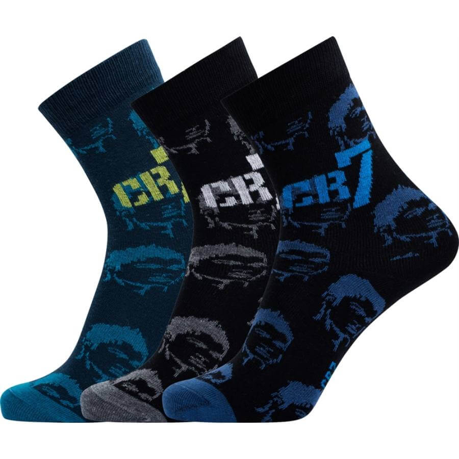 CR7 Gyerek zokni 3 darabos kék/szürke/mintás - MYBRANDS.HU