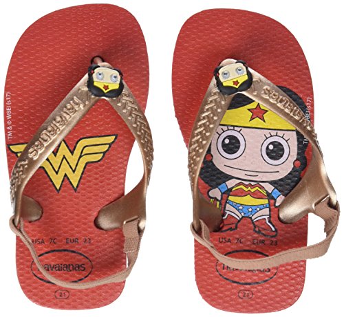 Havaianas Bébi Herois, Ruby Red mintás flip-flop papucs, piros-arany - MYBRANDS.HU