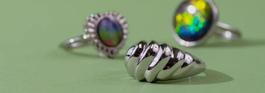 Three Ammolite Rings