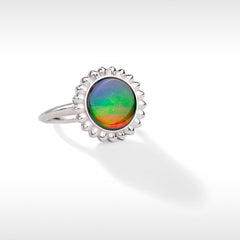 Solstice Ammolite Ring in Sterling Silver