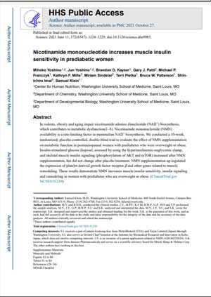 Nicotinamide mononucleotide increases muscle insulin sensitivity in prediabetic women