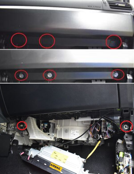 step by step pictures of removing glove box for two way radio install