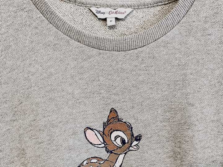 Cath Kidston Disney Bambi Jumper Dress Grey Glitter Skater Fit & Flare 12 Used Close Up