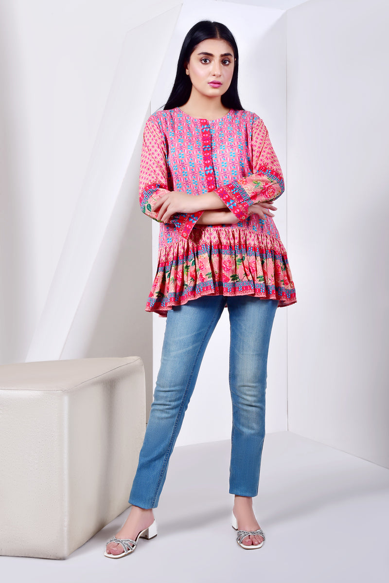 Picture of LDS-6443 PEPLUM PINK/PEACH - Chenone Official - Online Shopping