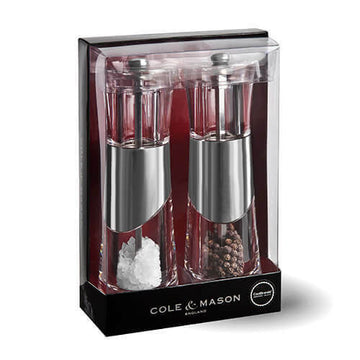 Cole&Mason Precision Grind 505 Salt and Pepper Mill Gift Set - Acrylic/Clear, 14 cm