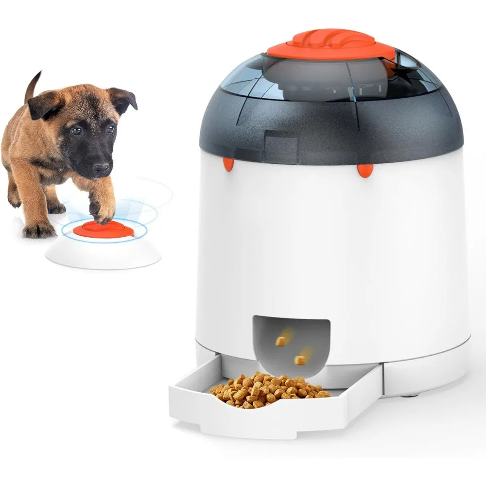 Dog Puzzle Feeder Toy, Interactive IQ Training, Electronic Dog Toys, Push Remote for Dog Food Dispensing for All Breeds of Dogs