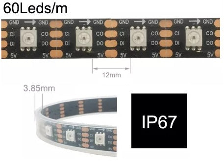 1461 - Fita LEDs RGB NeoPixel Fundo Preto