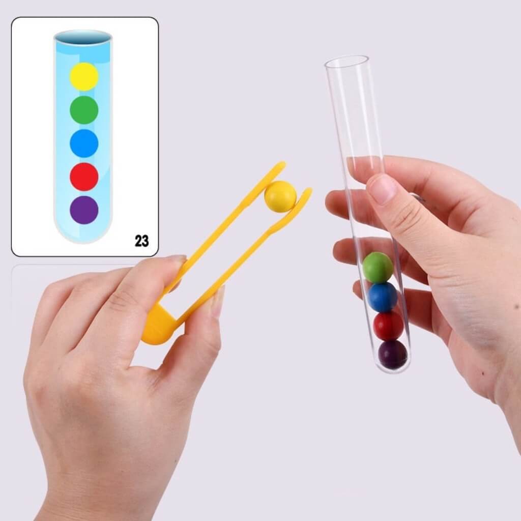 Tongs Clip Beads Test Tube Pattern Game-Educational Toys for Kids