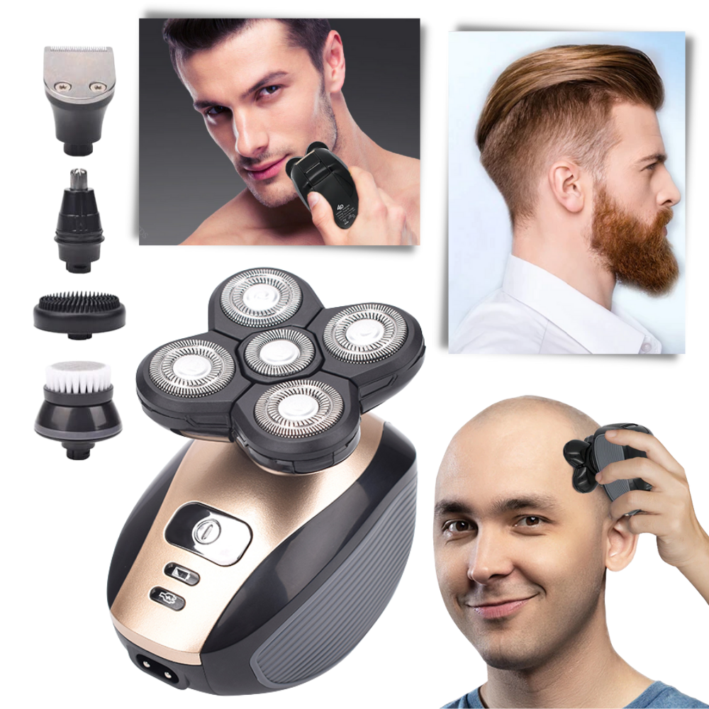 Electric Supershaver │ Rechargeable Electric Razor 5 Floating Heads | Portable Electric Shaver -