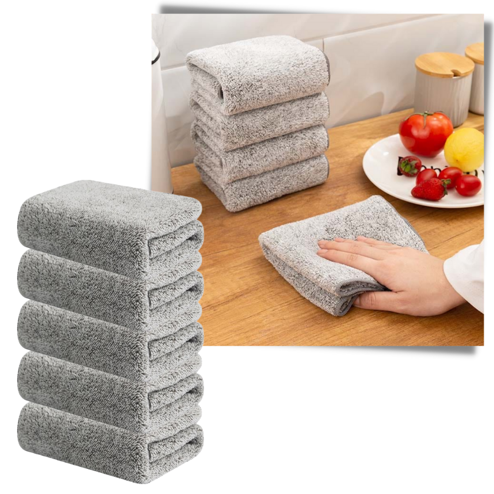 Absorbent Microfiber Bamboo Dishcloth - Multifunctional -