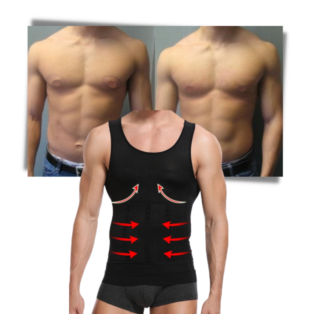 Schlankmachendes Körperformer-Unterhemd  - Erweiterte Komprimierung  - Ozerty
