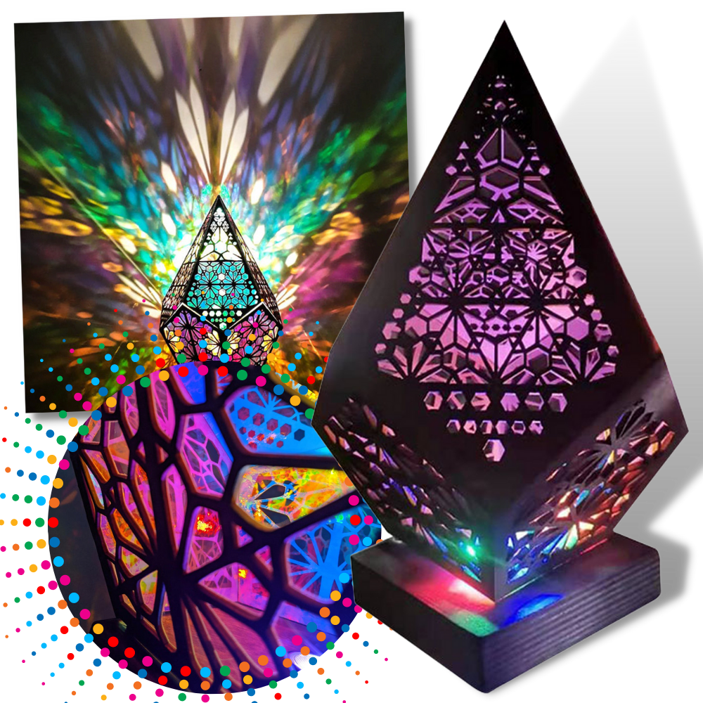 Kaleidoscope Bohemian Lamp - Classical-style Colourful Wooden Lamp - Bohemian Style LED Floor Lamp -