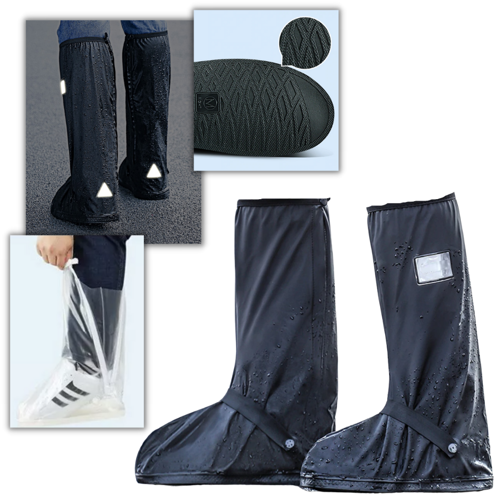 Couvre-chaussures de pluie - Couvre-chaussures imperméables - Couvre-chaussures de protection réutilisables - Ozerty