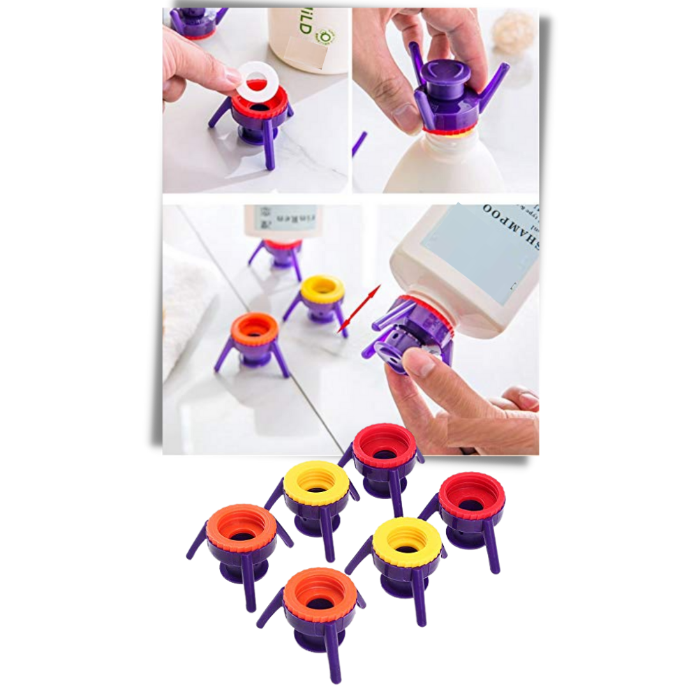 Pack of 6 Versatile Bottle Stand Caps - Easy To Use -