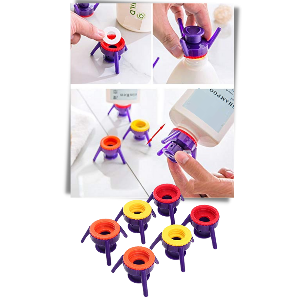 Pack of 6 Versatile Bottle Stand Caps - Easy To Use - 