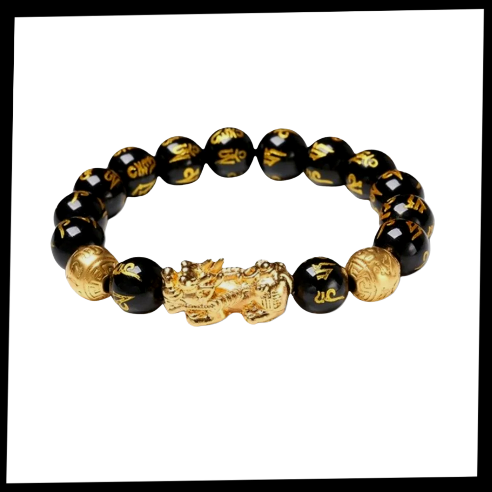 Bracelet en obsidienne noir et doré - Contenu du produit - Ozerty