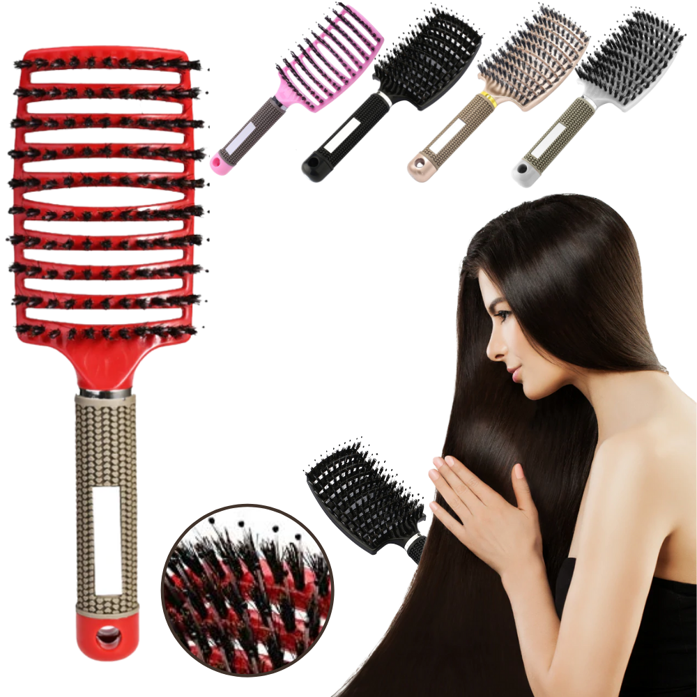 Boar Bristle Hair Brush - Massaging Hairbrush - Hair Brush Gentle - Oustiprix