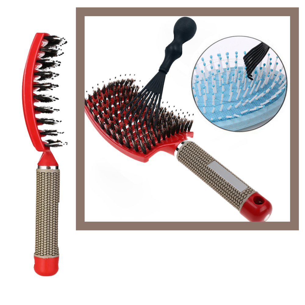 Massagerande hårborste med vildsvinsborst - Långvarig - Ozerty