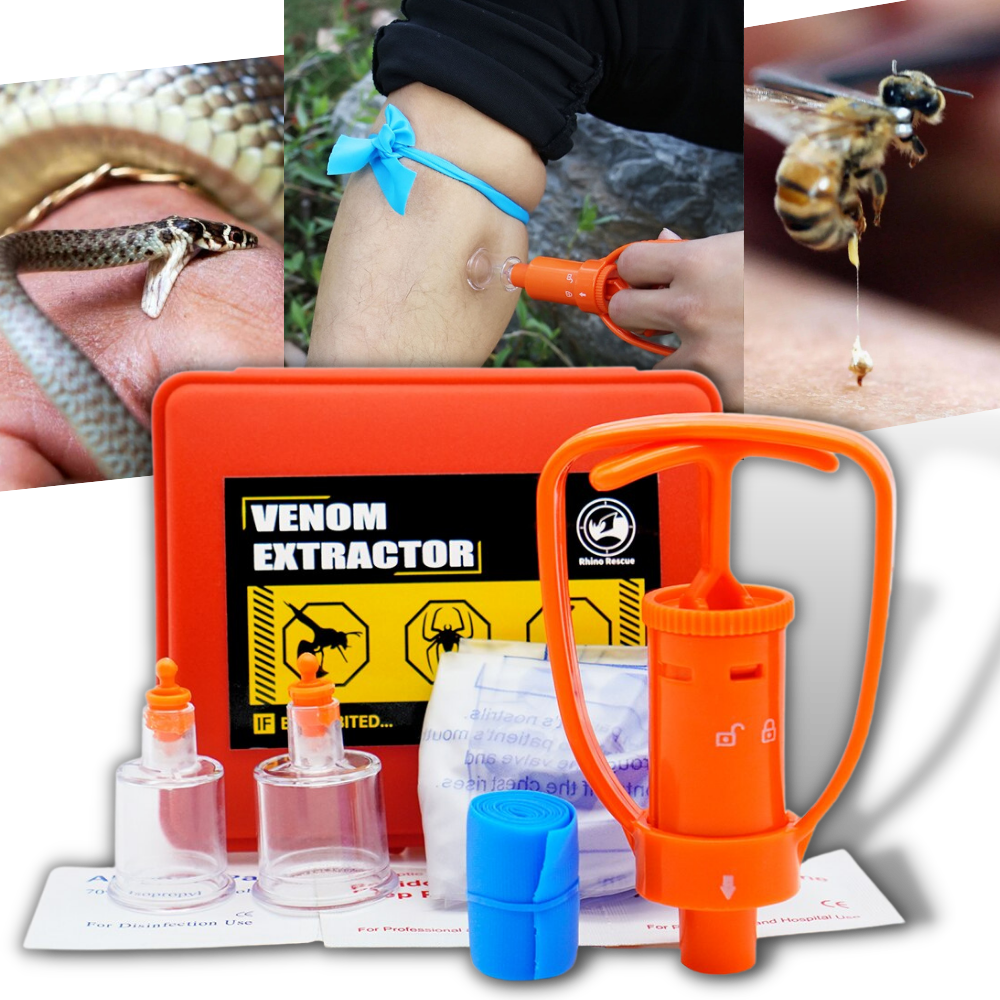 Pompa di aspirazione per veleni - aspirazione di morsi di insetti per escursioni - kit di estrazione di veleni di emergenza - Ozerty