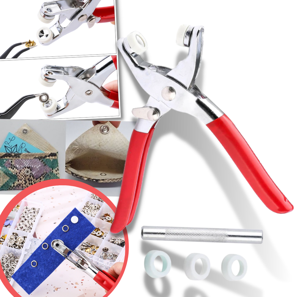 Press Button Plier Kit - Snap Fasteners Kit - Press Button Pack with Pliers - 