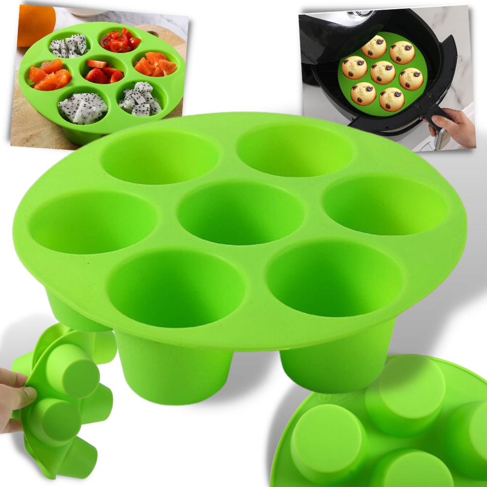 Silicone 7-hole Cake Mold Airfryer - Silicone Cupcake Tray - Silicone Microwave Baking Mold -