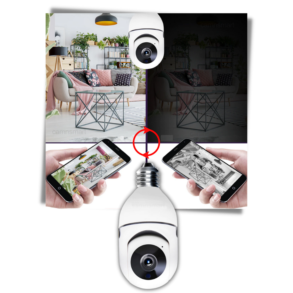 Ampoule intelligente avec caméra de surveillance - Surveillance haute définition - Ozerty