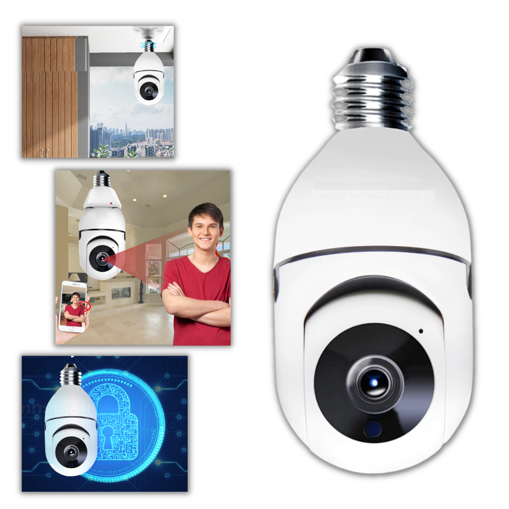 Smart Camera Light Bulb - WIFI Bulb Camera - Wireless Surveillance Camera with Remote - 