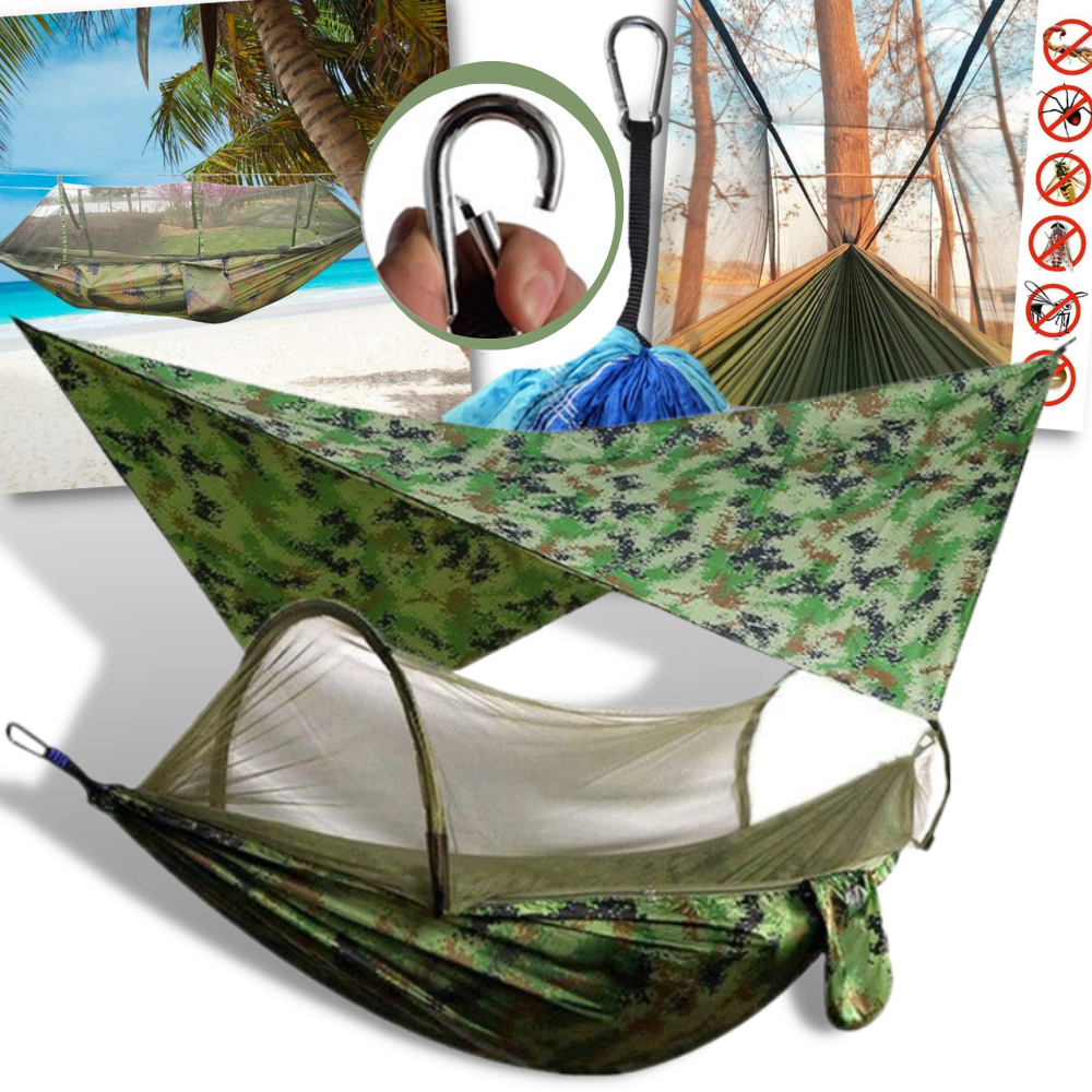Camping Hammock | Portable Hammock with Mosquito Net | Hammock Tent for Backpacking - 