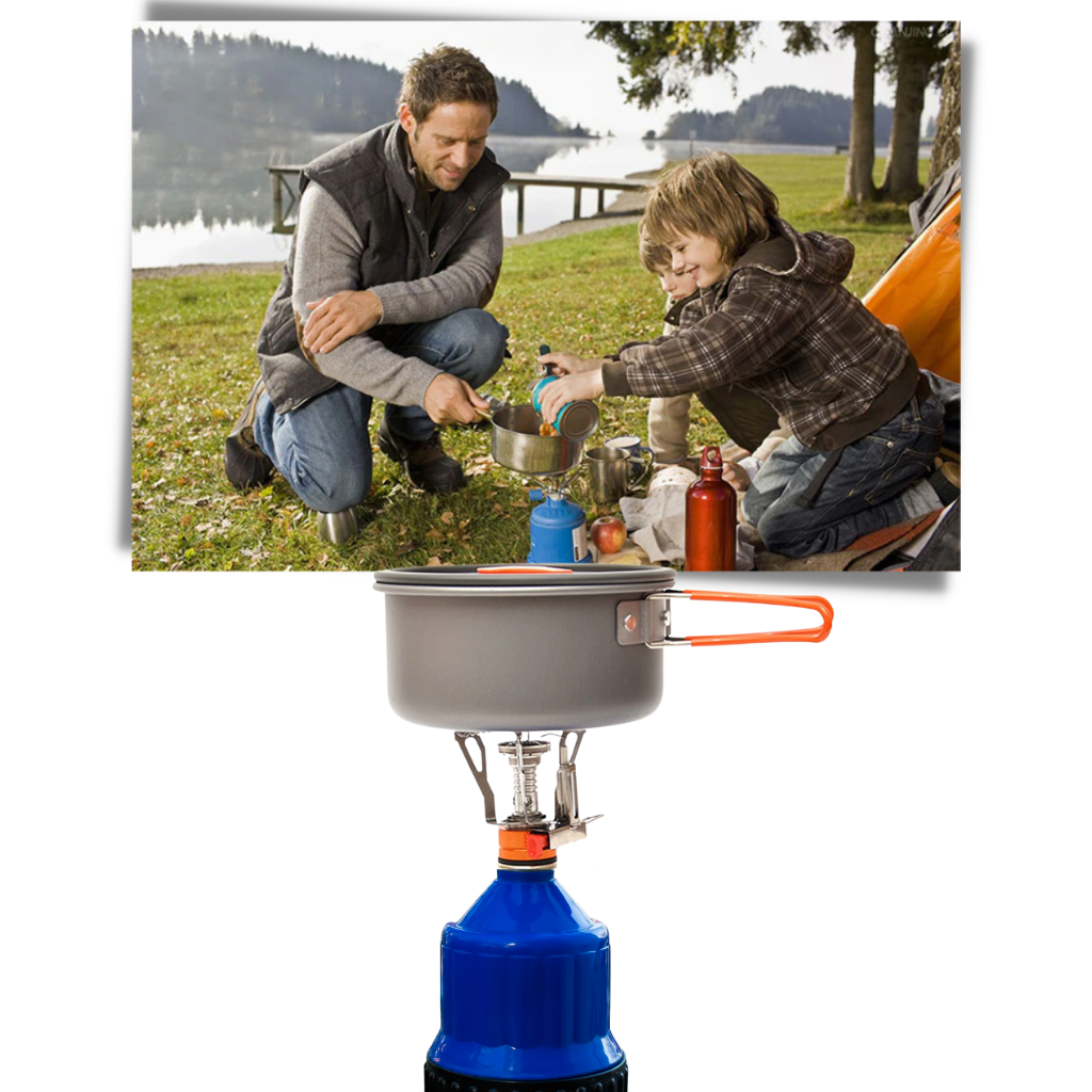 Mini réchaud de camping à gaz avec brûleur - Outil de camping parfait - Ozerty