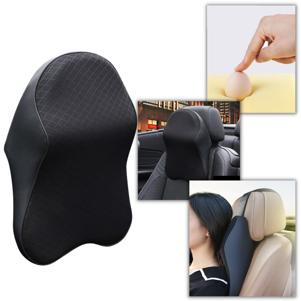 Cojín universal para el asiento del coche │ almohada para el cuello del reposacabezas de espuma con memoria 3D - Ozerty