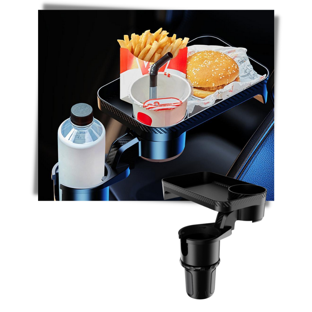 Car Cup Holder and Rotating Tray - Multifunctional Build - 