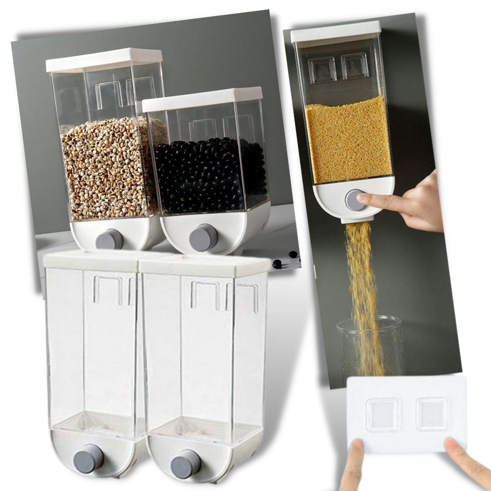 wall-mounted cereal dispenser | adhesive food dispenser | wall-mounted grain dispenser - 