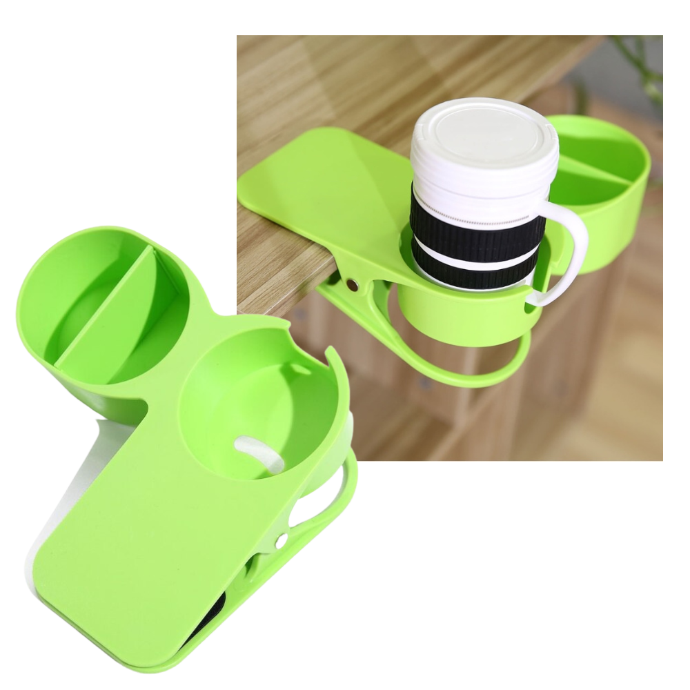 Clip-On Double Cup Holder - Perfectly Secures Cups - 
