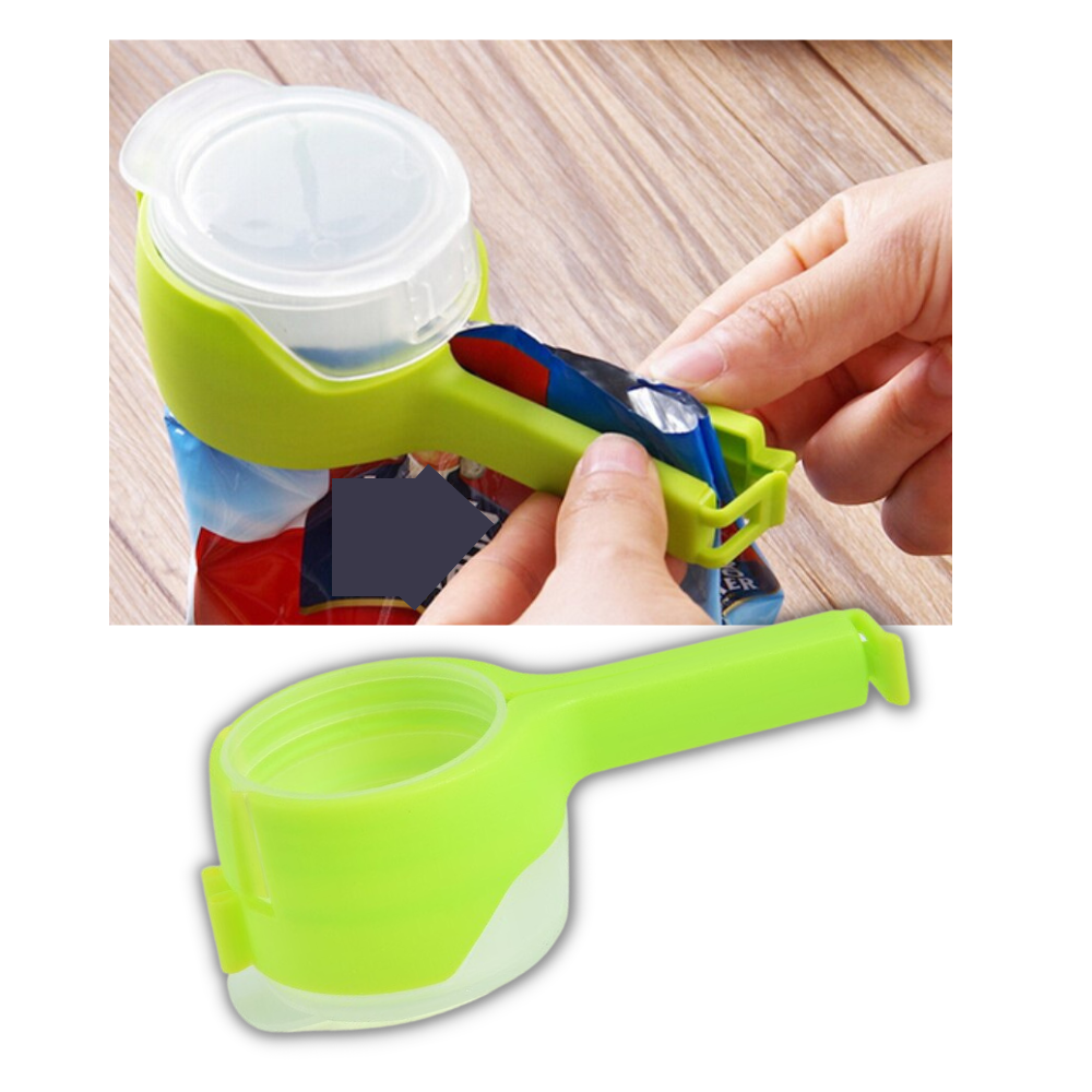 Food Bag Clip with Lid (2-pack) - Durable and Reusable - 