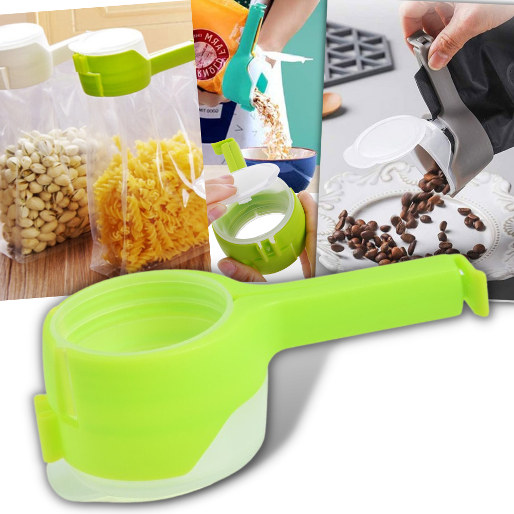 Food Storage Bag Clip | Snack Sealer Clip with Lid | Resealable Food Bags - 