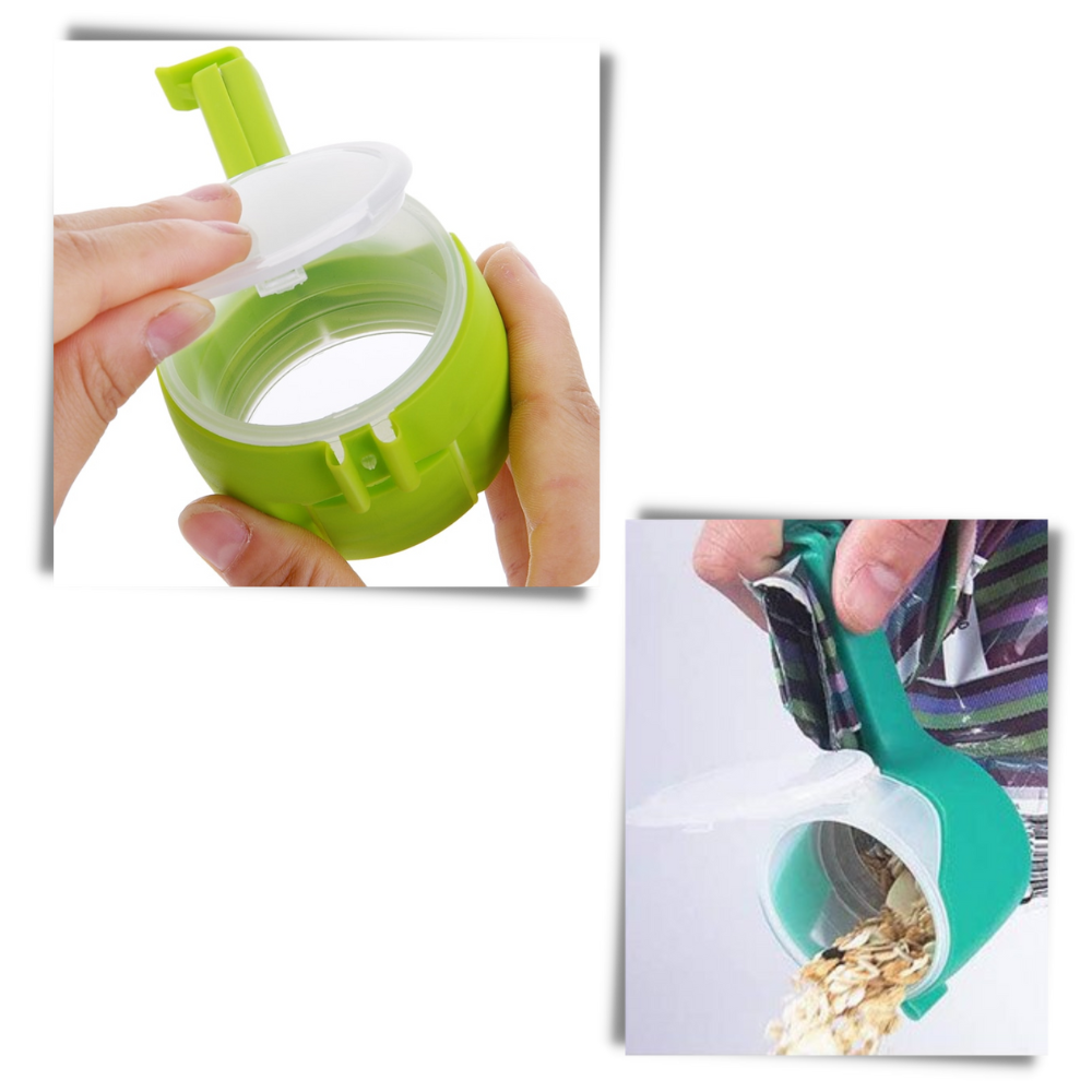 Food Bag Clip with Lid (2-pack) - Easy To Use -