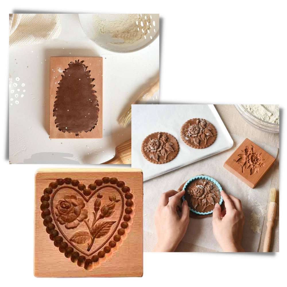 Wooden Cookie Cutter Mould - Easy To Use -