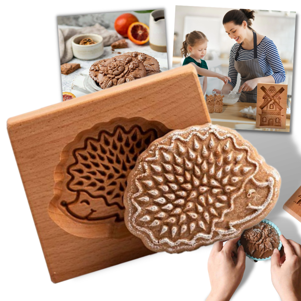 Wooden Gingerbread Cookie Mold - Wooden Cookie Cutter Mould - DIY Wooden Cookie Mould -