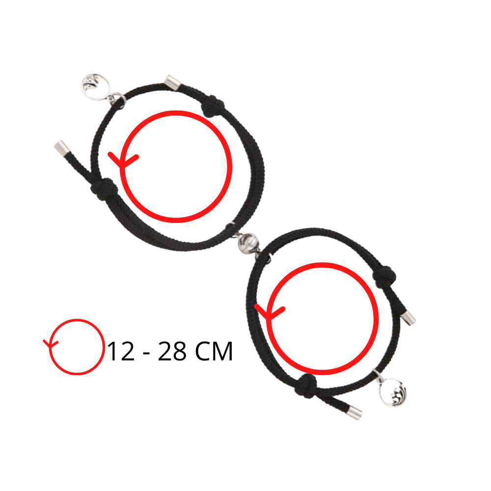 Sæt med 2 magnetiske armbånd til par - Dimensions - Ozerty