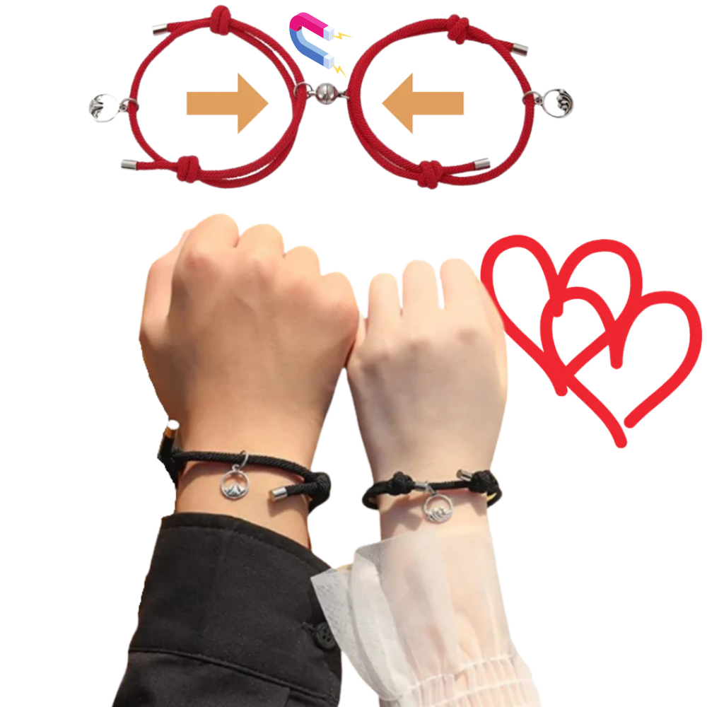 Lot de 2 bracelets magnétiques pour couples - Bracelets magnétiques - Ozerty