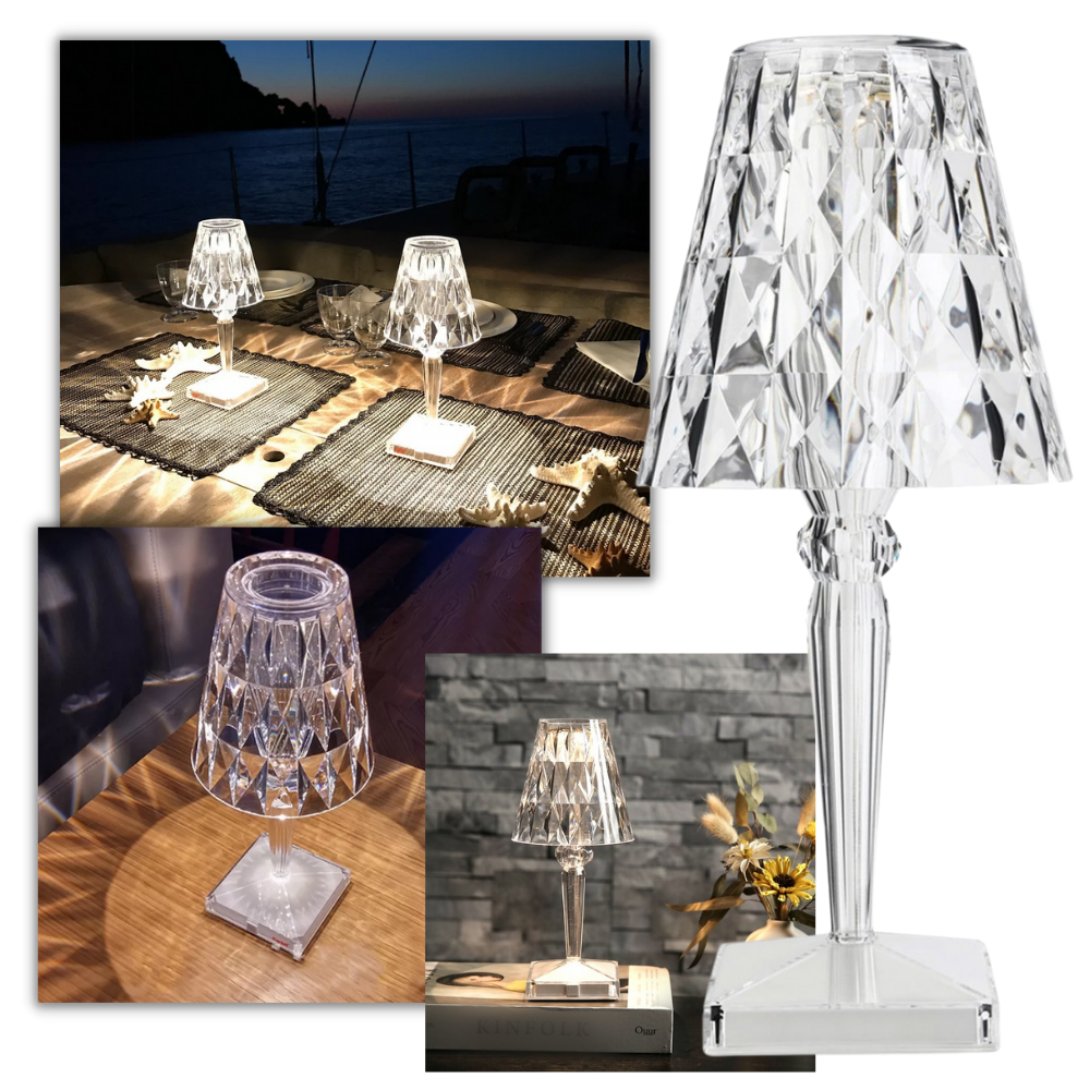 Lampe de bureau en cristal acrylique - lampe de table en cristal - lampe de décoration de bureau  - Ozerty