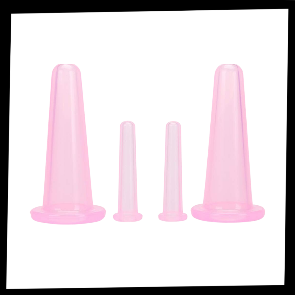 4 ventouses en silicone pour massage facial - Contenu du produit - Ozerty