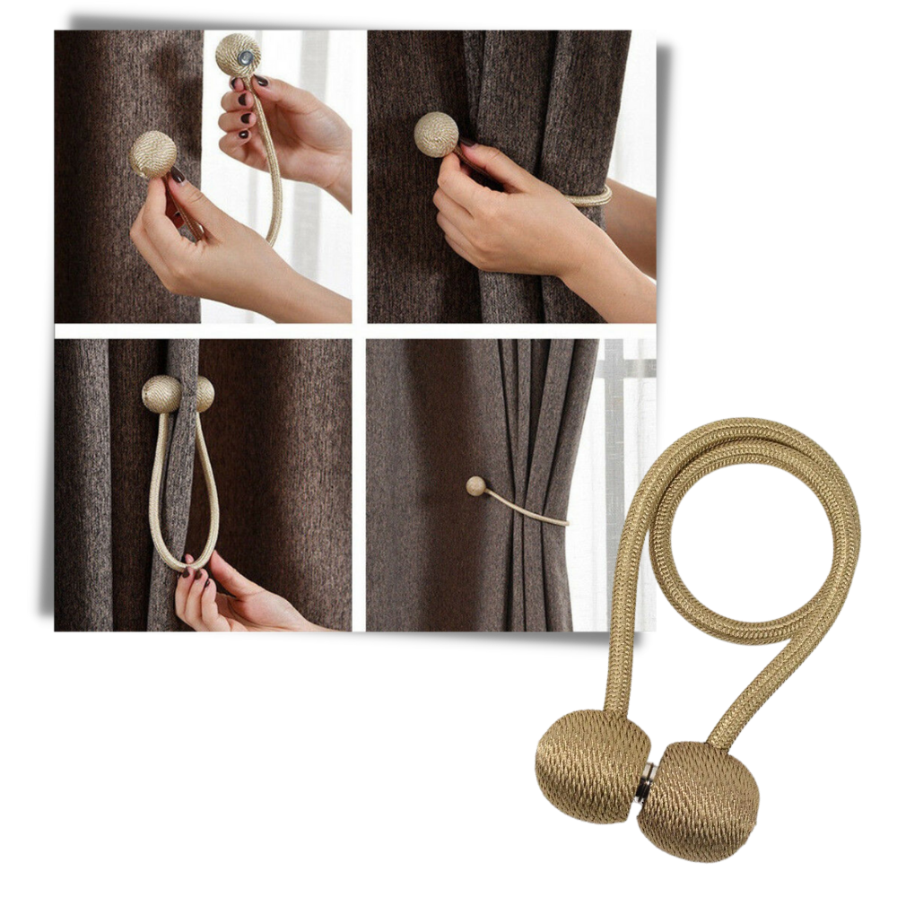 2-Pack Magnetic Curtain Buckles - Easy To Install and Use -