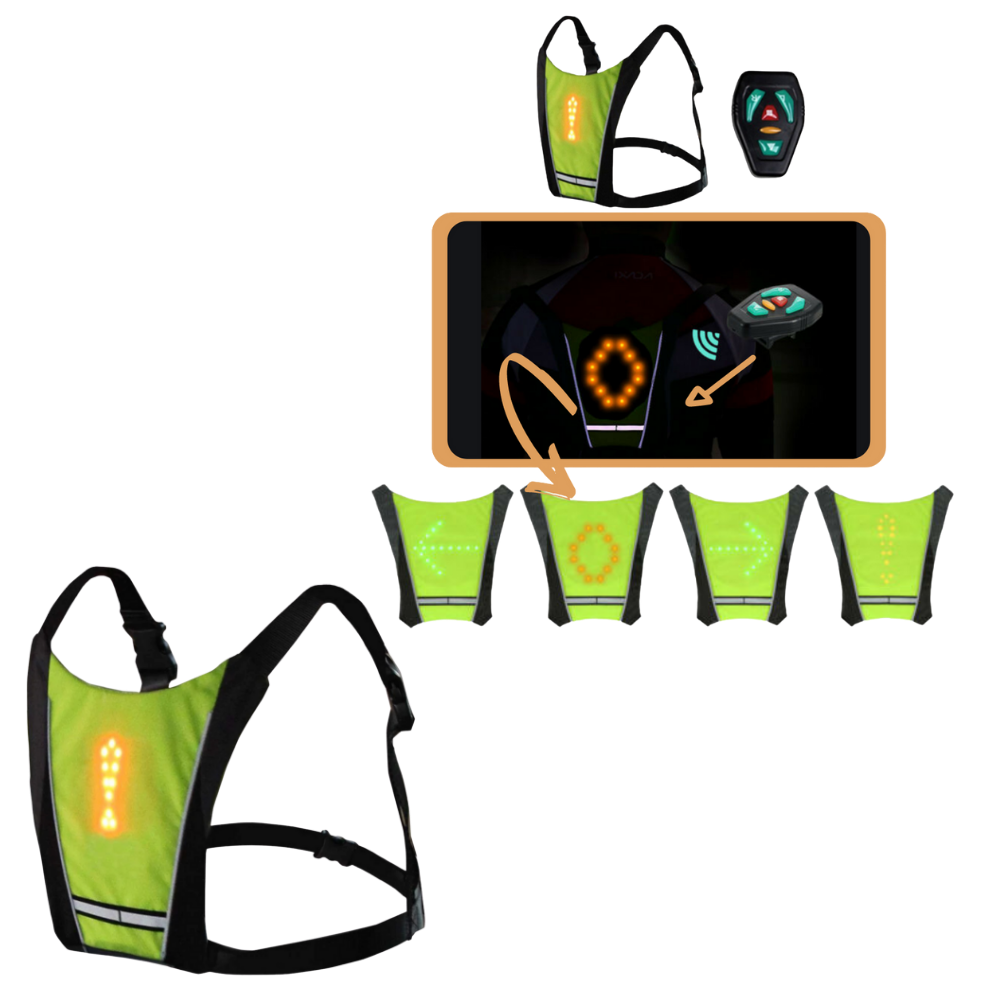 Reflective Cycling Vest With LED - Easy To Use - Ozerty